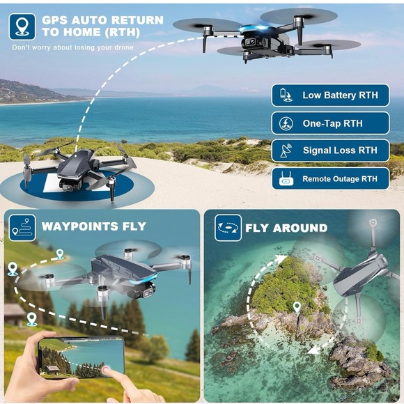 Black Foldable Drone with Camera - Picture 3 of 6